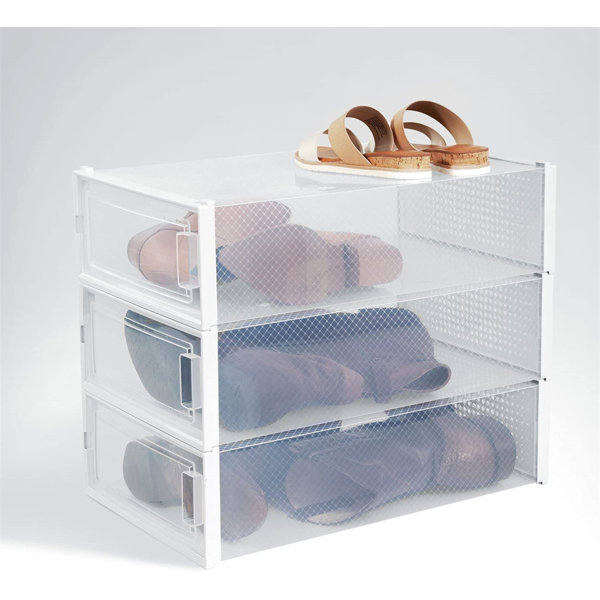 AvantGarde Shoe Box With Front Open Door, Shoe Organizer Bins, Plastic